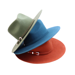 Chapeaux Fedora en feutre pour femmes, en laine australienne 100%, à large bord, style western moyen, multicolores, pour le printemps et l'extérieur, vente en gros - Product Image 2