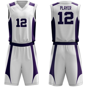Tenues de basketball personnalisées, maillots brodés par sublimation, maillots de basketball universitaires, ensembles d'uniformes de basketball réversibles pour jeunes - Product Image 1