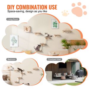 Étagères murales pour chats, perchoirs, plateformes de saut, barrières, arbre à chat, meubles flottants pour chats - Product Image 3