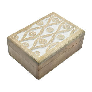 Coffret de rangement en bois économique pour petits accessoires, bagues, boucles d'oreilles, souvenirs, design décoratif sculpté à la main Aaliyan - Product Image 4
