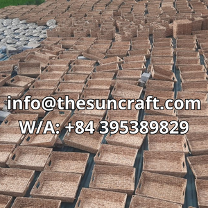 Sofisticada cesta de almacenamiento tejida de junco marino para accesorios de fotografía y creación de contenido en estudio - Product Image 3