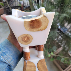 Quemador de incienso artesanal de madera y resina epoxi, venta al por mayor para uso religioso, proveedor de quemadores de incienso. - Product Image 1