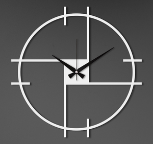 Horloge murale géométrique moderne en métal, horloge ronde abstraite design, horloge décorative noire et or, horloge contemporaine pour bureau, salon, maison - Product Image 3
