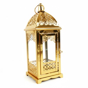 Farol de metal negro de estilo lujoso, farol decorativo colgante, portavelas con vidrio para Navidad y eventos al aire libre - Product Image 2