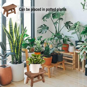 Tabouret marchepied en bois d'acacia naturel avec poignée, repose-pieds portable, chaise pour enfants et adultes, idéal pour la maison et l'hôtellerie, vente en gros - Product Image 2