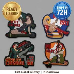 Patch en caoutchouc PVC gaufré en gros, badge logo personnalisé en silicone pour vêtements, casquettes, sacs, uniformes, équipement tactique, accessoires souples - Product Image 2