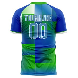 เสื้อฟุตบอลแบบซับลิเมชั่นสีน้ำเงินเขียวพรีเมียมสั่งทำพิเศษ ระบายอากาศได้ดี ผลิตจากโพลีเอสเตอร์ ชุดทีม รับผลิตแบบ OEM ODM - Product Image 3