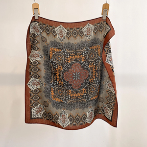 Elegant Square Silk <b>Scarf</b> Floral Pattern Multifunctional <b>Neck</b> Wrap European Style Spring Autumn Fashion Accessory - Product Image 5