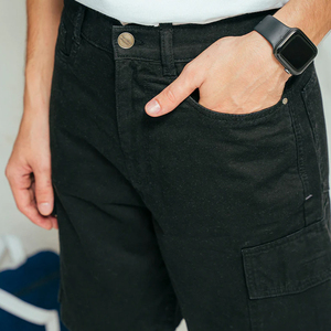 Shorts en jean décontractés pour hommes, coupe droite et ample, longueur genou, style streetwear, personnalisables, vente en gros - Product Image 3