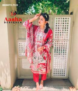 Increíble Variedad de Colores, Nuevo Conjunto de Salwar y Dupatta de Algodón con Parches Estampados y Bordados, Semi-cosido, Venta al Por Mayor - Product Image 6