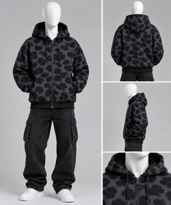 Sudadera con capucha extragrande unisex con cremallera y - Product Image 3