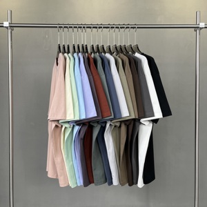 T-shirt décontracté pour homme, col rond, manches courtes, tricoté, 100% coton, coupe classique, couleur unie - Product Image 4