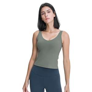 Tops deportivos de secado rápido para mujer al por mayor, camisetas sin mangas elásticas para gimnasio, fitness, yoga. - Product Image 5