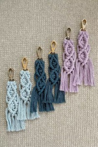 Boho Macrame Keychain Handcrafted Decorative Object Perfect for <b>Car</b> <b>Keys</b> Purse And Daily Use <b>Key</b> Organizer From India - Product Image 2