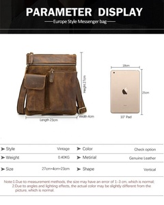 Sac messager en cuir léger et élégant, fait main, résistant au vent, multi-poches, durable, pour femme - Product Image 6
