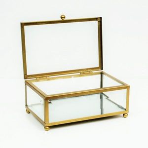 Ensemble de boîtes de rangement décoratives en métal et verre, faites à la main et personnalisées, avec cadre métallique pour organiser les bijoux, boîtes en verre - Product Image 6
