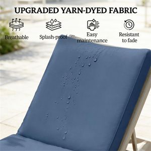 Cuscino Blu Cielo per Sedia da Terrazzo a Due Pezzi, Cuscino di Ricambio per Sedia Relax da Giardino, Solo Cuscini per Esterni - Product Image 2