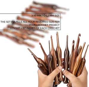เข็มโครเชต์ไม้ทำมือรักษ์โลกพร้อมด้ามจับมุก สำหรับงานถักโครเชต์ งานฝีมือ ศิลปะพื้นบ้าน ของตกแต่งบ้าน ของสะสม งานหัตถกรรม - Product Image 2