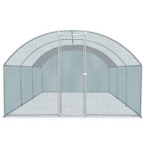 Grande Pollaio in Metallo 19.7x9.8x6.5ft con Tetto ad Arco e Copertura Impermeabile, Robusto e Zincato - Product Image 1
