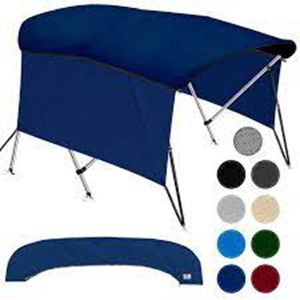 Bimini Top Robuste pour Bateau Marin avec Protection Latérale, Tissu Imperméable 600D, Cadre en Aluminium, Accessoire d'Abri pour Bateau à Pontons - Product Image 1