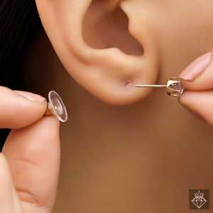 ชุดสร้อยคอและต่างหูประดับเพชรเม็ดเดี่ยวป้องกันการเสื่อมเสียของปราโอะ - Product Image 1