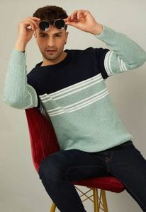 <b>Men</b> Elegant Textured Knit Fashion Vintage Inspired Winter Sweater <b>Men</b> Warm Everyday Knitwear <b>Pullover</b> On Sale Price - Product Image 5