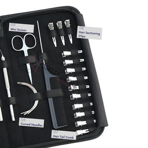 Kit de herramientas para extensiones de cabello con cortador de queratina, alicates para remover microenlaces, gancho para extraer cabello, peine de cola de rata, agujas de coser curvas - Product Image 4