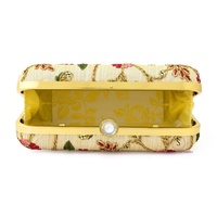 Pochette tendance pour femme avec broderie florale et chaîne, élégante pour soirée ou mariage, en coton, collection Shagun
