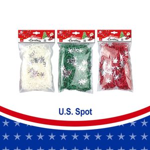 Decorazioni Natalizie, Mix Tricolore, Confezione da 12, 50G, Carta Stropicciata con Superficie di Paillettes, Fiocchi di Neve Glitterati, Confezione da 12, 50G, Natale - Product Image 6