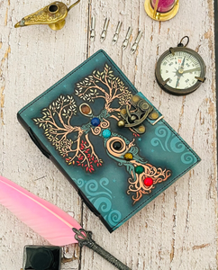 Diario de Cuero Libro de las Sombras, Árbol de la Vida, Borde Rústico Vintage - Product Image 2