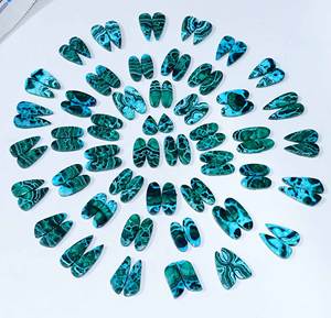 คู่ chrysocolla Malachite อัญมณีหลวมคู่ chrysocolla Malachite แบน Cabochon สำหรับทำเครื่องประดับ - Product Image 6