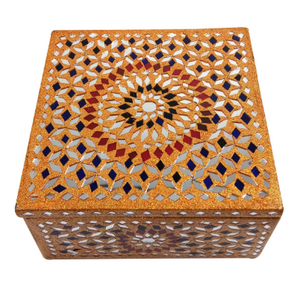 Handcrafted MDF Jewellery <b>Box</b> Geometric Mosaic <b>Trinket</b> Storage <b>Box</b> Decorative Keepsake Gift <b>Box</b> Vintage Home Decor - Product Image 4
