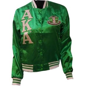 Green Satin <b>Jacket</b> Women Varsity Style Bomber <b>Jacket</b> Fashion Casual Outerwear Button Front Streetwear Apparel Stylish Wholesale - Product Image 1