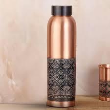 Botella de Agua Cónica de Cobre Puro, Termo Portátil de Viaje, Diseño Minimalista, Tapas Incluidas - Product Image 2