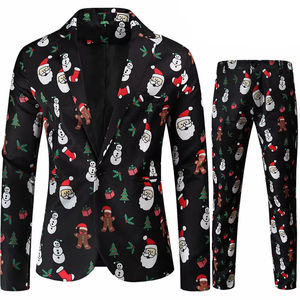 Ensemble de costume 2 pièces respirant pour homme, imprimé numérique, couleur violette, costume homme, blazer et pantalon à simple boutonnage - Product Image 2