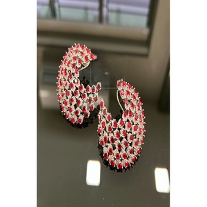 Alluring Premium Quality <b>Silver</b> Polish Earrings Modern Wear Party Wedding Function Wear Collection For Women And Girl - Product Image 1