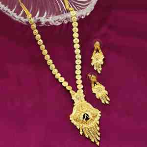 Collares de Oro Micronizado de 14K, 18K y 24K al por Mayor, Conjunto de Joyería de Diseño Tradicional, Conjunto de Joyería Larga de Oro Micronizado - Product Image 1