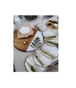 Epoxy Resin <b>Coaster</b> With Gold Flakes Luxury Handmade <b>Drink</b> <b>Coasters</b> For Wedding Gift Housewarming And Restaurant Decoration - Product Image 2