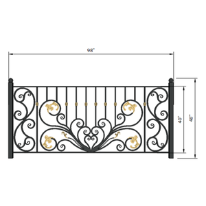 Rampe de balcon en fer forgé, rampe décorative extérieure personnalisée, fer forgé à la main, design moderne, finition durable avec revêtement en poudre - Product Image 5