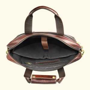 Maletín de Cuero Genuino para Hombre, Bolso Mensajero Clásico de Negocios, Cierre de Cremallera Resistente, Bolso Suave Marrón - Product Image 3