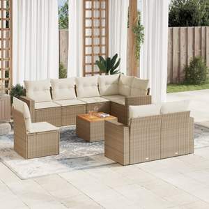 Set Divano da Giardino Beige e Marrone, Elegante Arredamento da Esterno per il Patio - Product Image 1