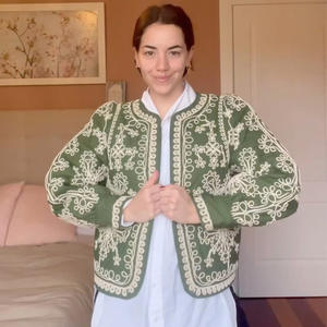 Floral Printed Loose Women's Casual Long Sleeve <b>Cardigan</b> Jacket <b>Vintage</b> High Street Chic Autumn Outerwear - Product Image 2