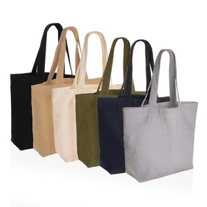 Sac fourre-tout classique en coton uni |   Sac de courses réutilisable à longue poignée |   Cadeau promotionnel écologique pour marché de produits alimentaires - Product Image 3