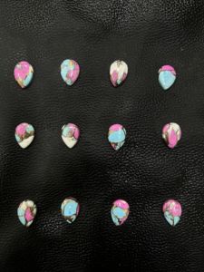 Cabujón de Piedra Preciosa en Forma de Pera Color Turquesa Algodón de Azúcar para Fabricación de Joyas, Venta al por Mayor, Piedras Rosas, Azules y Blancas, Tamaño 10x14mm - Product Image 3