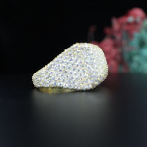 แหวนโมอิสซาไนต์ VVS แบบกำหนดเอง ประดับเพชรเต็มวง ผ่านการทดสอบเพชร เงินแท้ 925 สไตล์ฮิปฮอป แหวนวงกว้างสำหรับผู้ชาย - Product Image 3