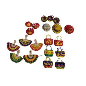 Breloque de sac ou de voiture miniature en rotin vietnamien traditionnel, tressée à la main, motif arc-en-ciel, design nordique, pour cadeau d'affaires, vente en gros - Product Image 5