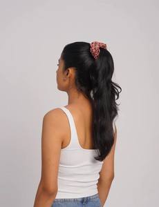 Scrunchies pour cheveux en tissu de sari vintage, faits à la main, motif hippie - Product Image 4