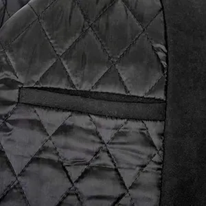 Custom Logo Embroidery Patches Wool Fabric Patchwork Motorcycle Jackets <b>Men</b> Classic Letterman Style Hooded Collar Varsity Jacket - Product Image 6