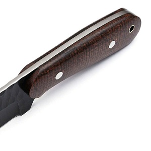 OEM Handmade High Quality Industrial Multi-functional Camping Hunting Bushcraft Knife Straight <b>Clip</b> Point Textured Wood Handle - Product Image 2
