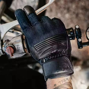 Guantes de Motociclismo de Piel Sintética de Alta Calidad, Guantes de Carreras para Motocicleta, Diseño Deportivo con Patrón Cruzado en los Dedos - Product Image 4